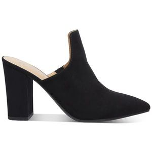 Wild Pair black suede pointy toe block heels. Size 8